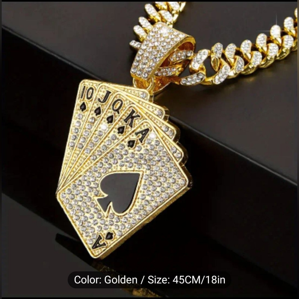 18K GOLD PLATED MENS GOLDEN CUBAN NECKLACE - Picture 3 of 6